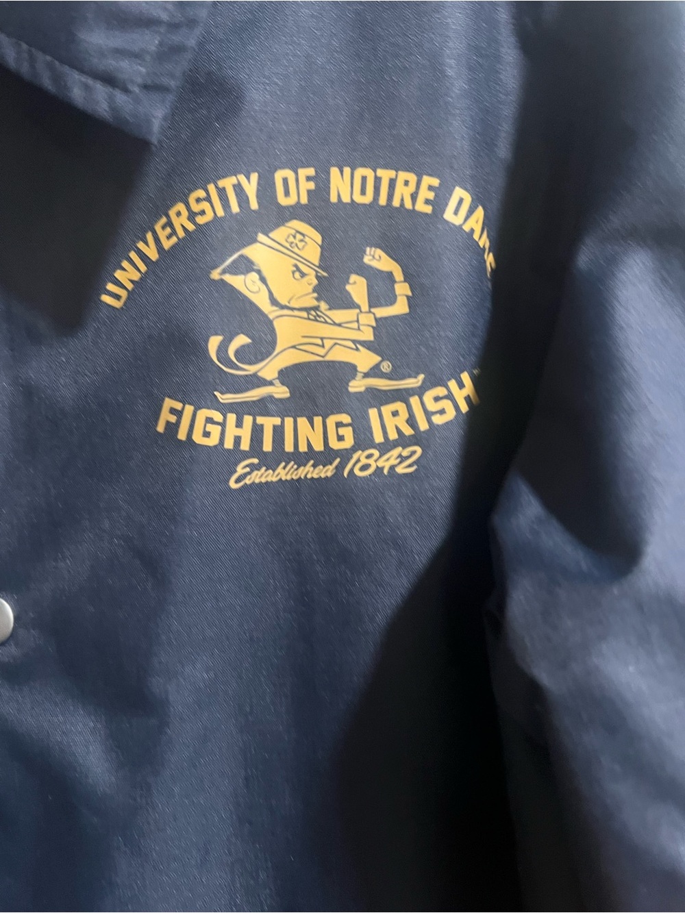 47 Notre Dame Fighting Irish Navy Coach Jacket Large - Picture 3 of 5